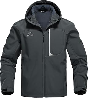 Men's Fleece Lined Softshell Jackets Hooded Waterproof Windproof Hiking Outdoor Winter Snow Coat