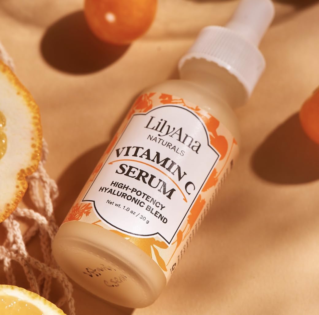 LilyAna Naturals Vitamin C Skincare Gift Set - Brightening and Anti-Aging Skin Care Products - Vitamin C Serum and Hyaluronic Acid - 4 Piece Set - Image 3