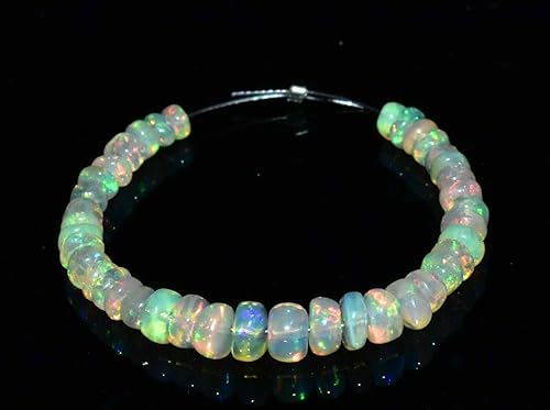 Miniatura 2 de AARZU GEMS 3-4.5 MM Natural etíope Welo Fire Opal Rondelle Perlas 3 "1 hebra ópalo