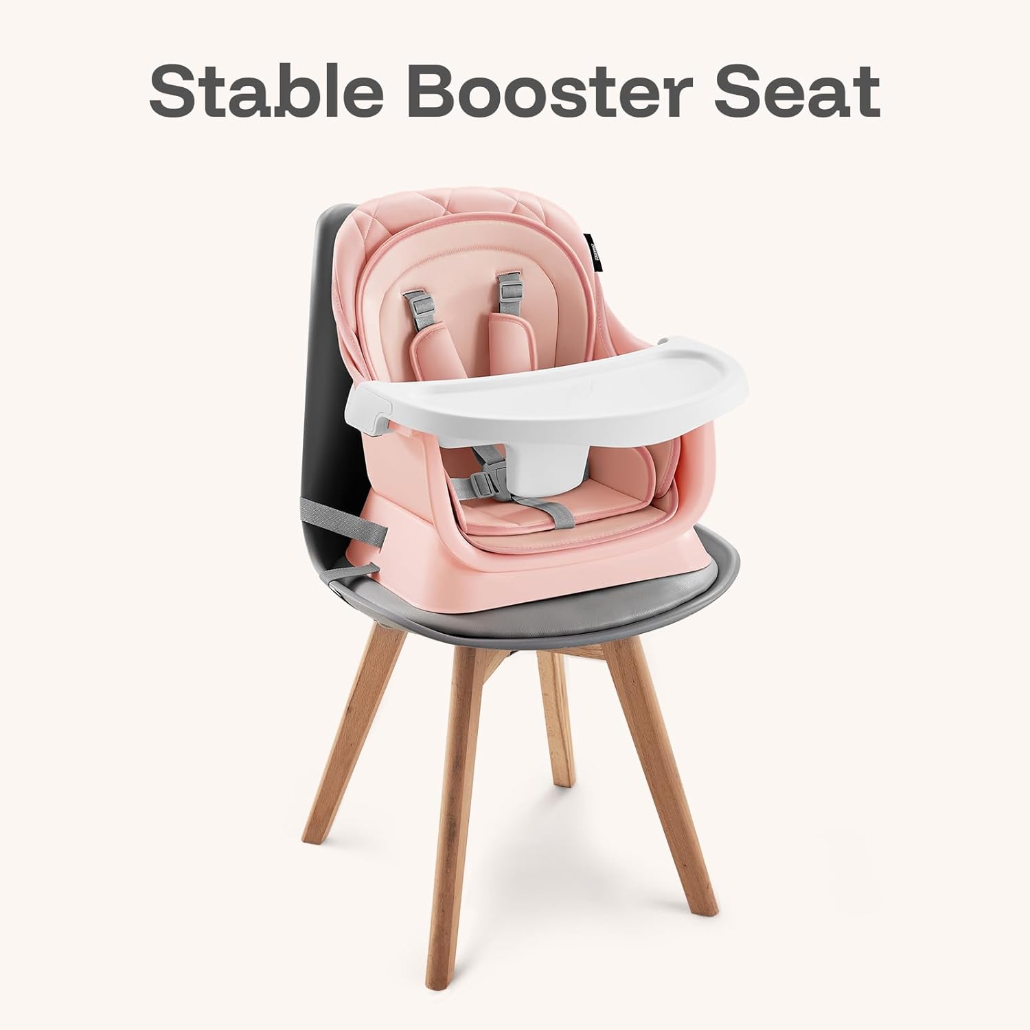 HARPPA 6 in 1 Baby High Chair, Convertible Infant Feeding Chair for Babies & Toddlers Table, Dining Booster Seat with Removable Tray, Pink