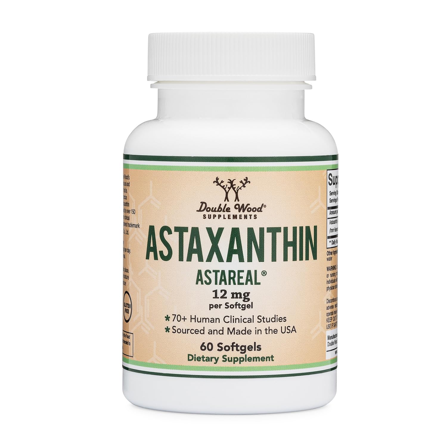 Astaxanthin 12mg Softgels, Clinically Studied AstaReal, 60 Softgels