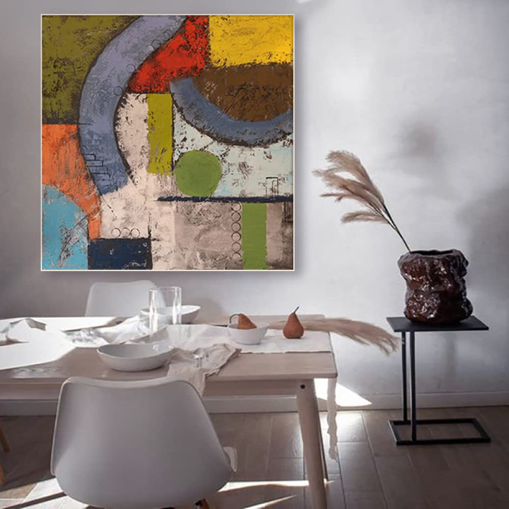 Peinture à l'huile abstraite moderne 3D sur toile graffiti couleur
