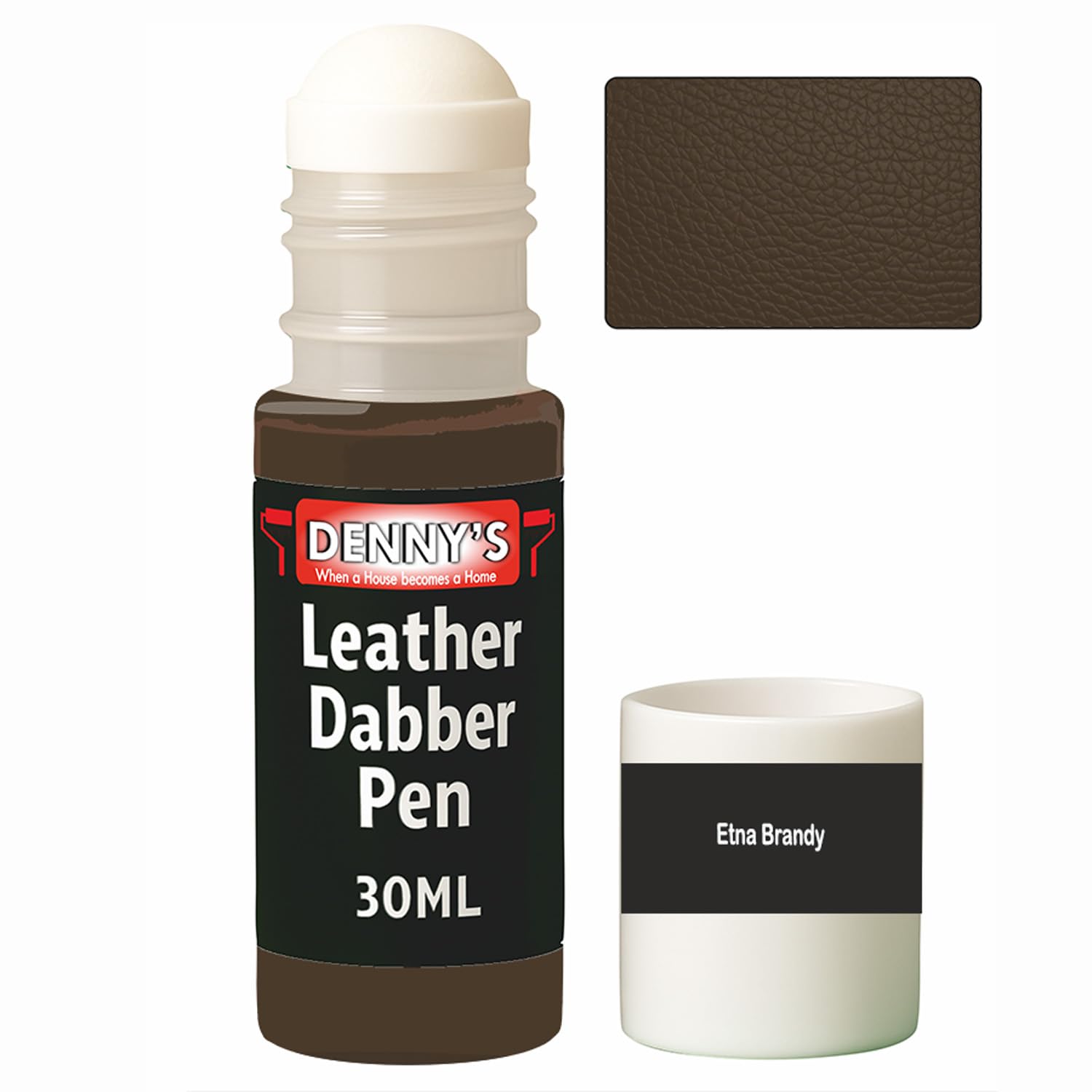 SCOOBYS PAINTS BACK IN THE MIX Leather Colour Restorer Recolouring Balm Repair Treatment for Faded & Worn Absorbent Leather Shoes, Boots, Jackets (22 Etna Brandy, Dabber Pen 30ml)