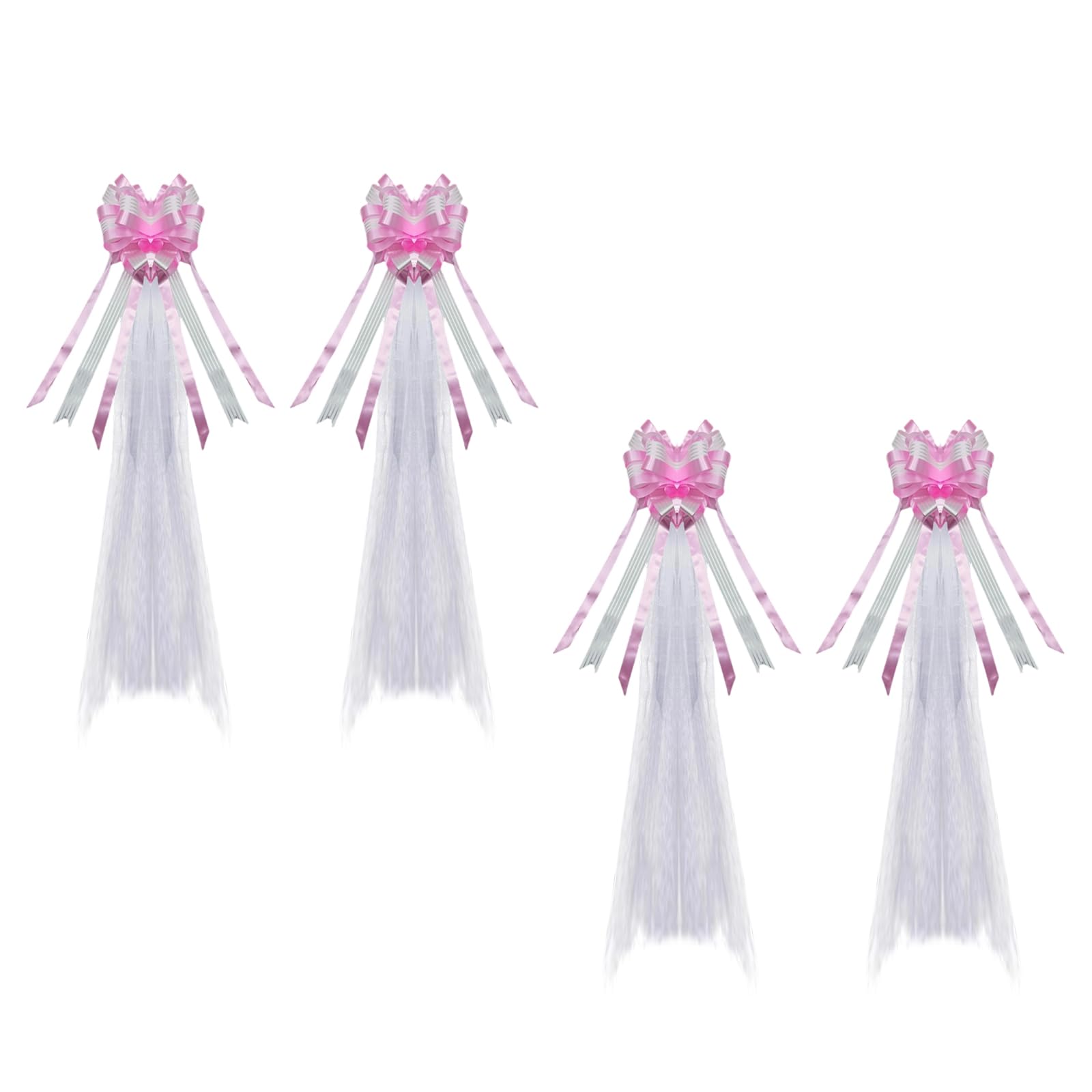 Zxfdsfdbnm Romance Wedding Chair Bows with Long Veil Tails Multipurpose Decoration for Parties Anniversaries Ceremony 4PCS Aisle Decoration