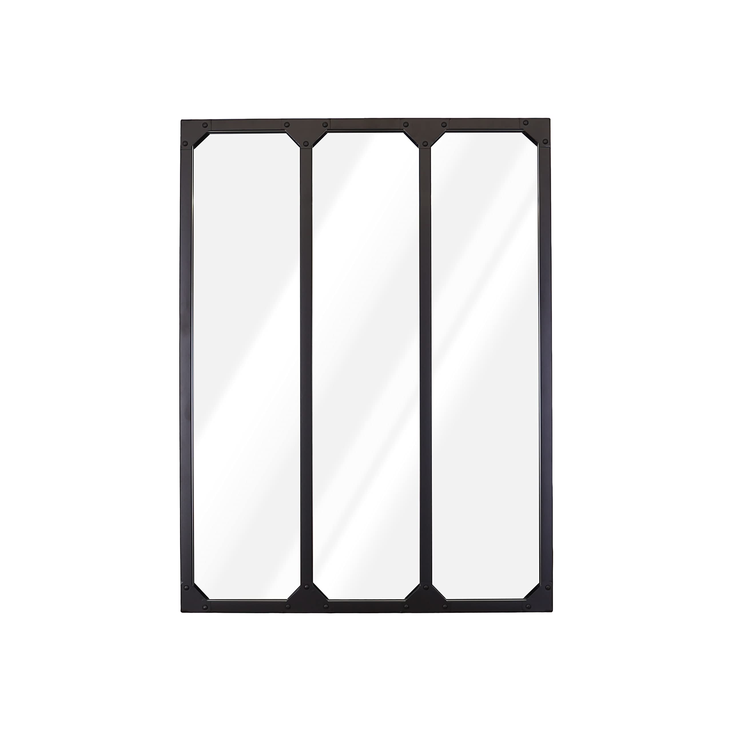 Select Mirrors Rochester Industrial Metal Wall Mirror - 60cm x 80cm (Black)