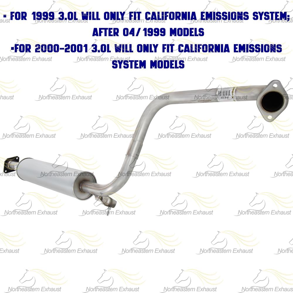 Northeastern Exhaust | Stainless Steel Exhaust Resonator Pipe Compatible for 2002-2003 Nissan Maxima 3.5L | 1999-20001 Nissan Maxima 3.0L | Free Gaskets, Clamp, Hanger, and Bolts & Nuts Included