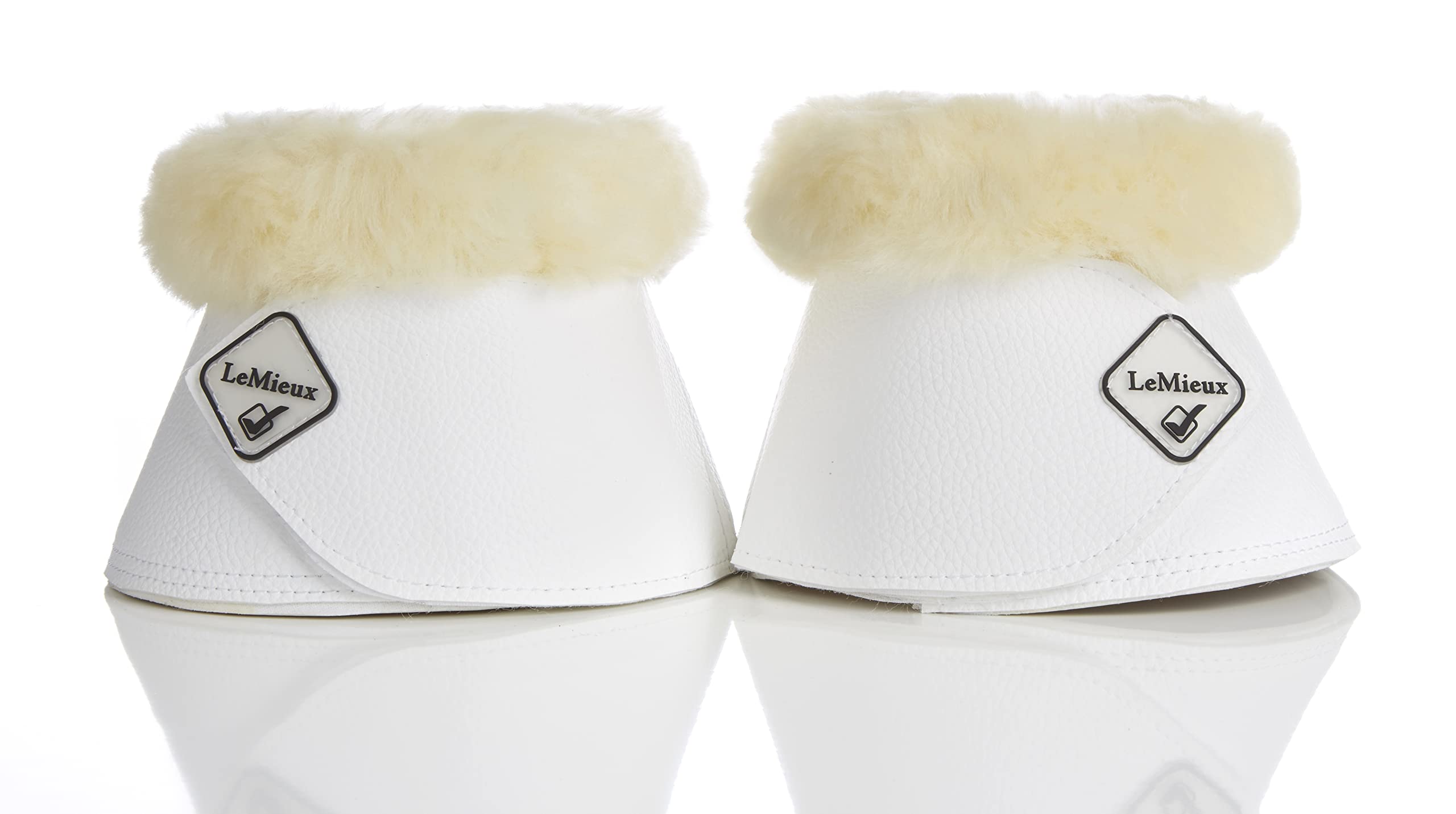 LeMieux WrapRound Lambswool Overreach Horse Boots - Over Reach or Bell Boots for Horses - Protective Gear and Training Equipment - Equine Boots, Wraps & Accessories (White/Large)