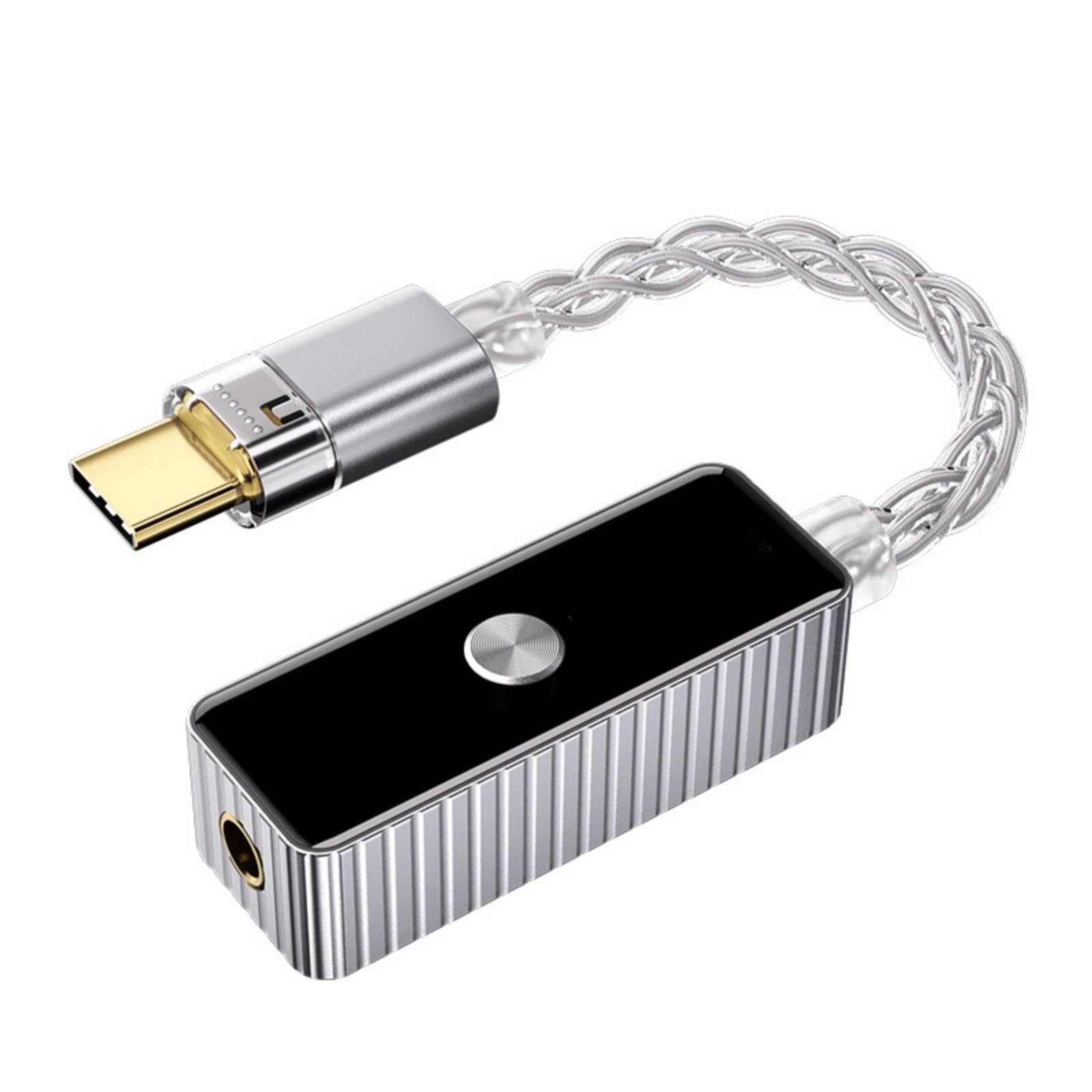 Hsioluted HiFi Auditory Decod Type C Headphone Amplifier Adapter 3.5mm for Mobile Devices and Laptops Players Lossless Sound Adapter