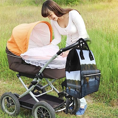 Sac à dos à langer multifonction élégant avec compartiments de rangement - 6