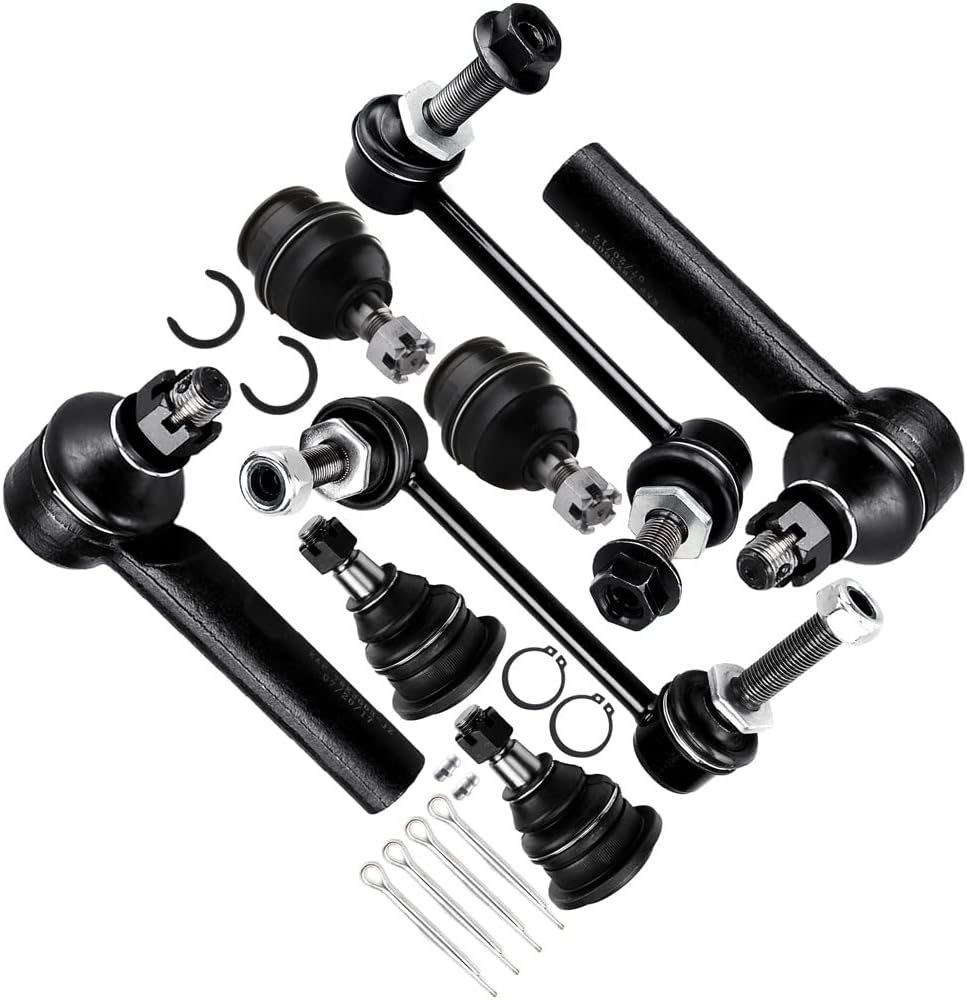 SCITOO 8-PC SET Suspension Kit For Toyota 4Runner For Toyota FJ Cruiser Front Outer Tie Rod End Front Sway Bar End Link Front Lower Ball Joint Front Upper Ball Joint