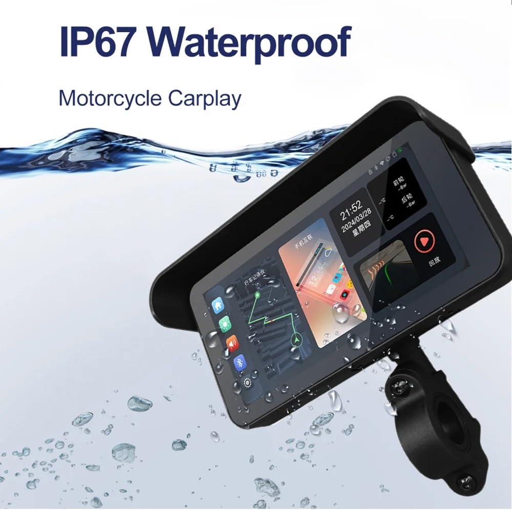 Ekran Carplay Motocykla O Przekątnej 6,25 Cala, Moto TPMS, Nagrywanie