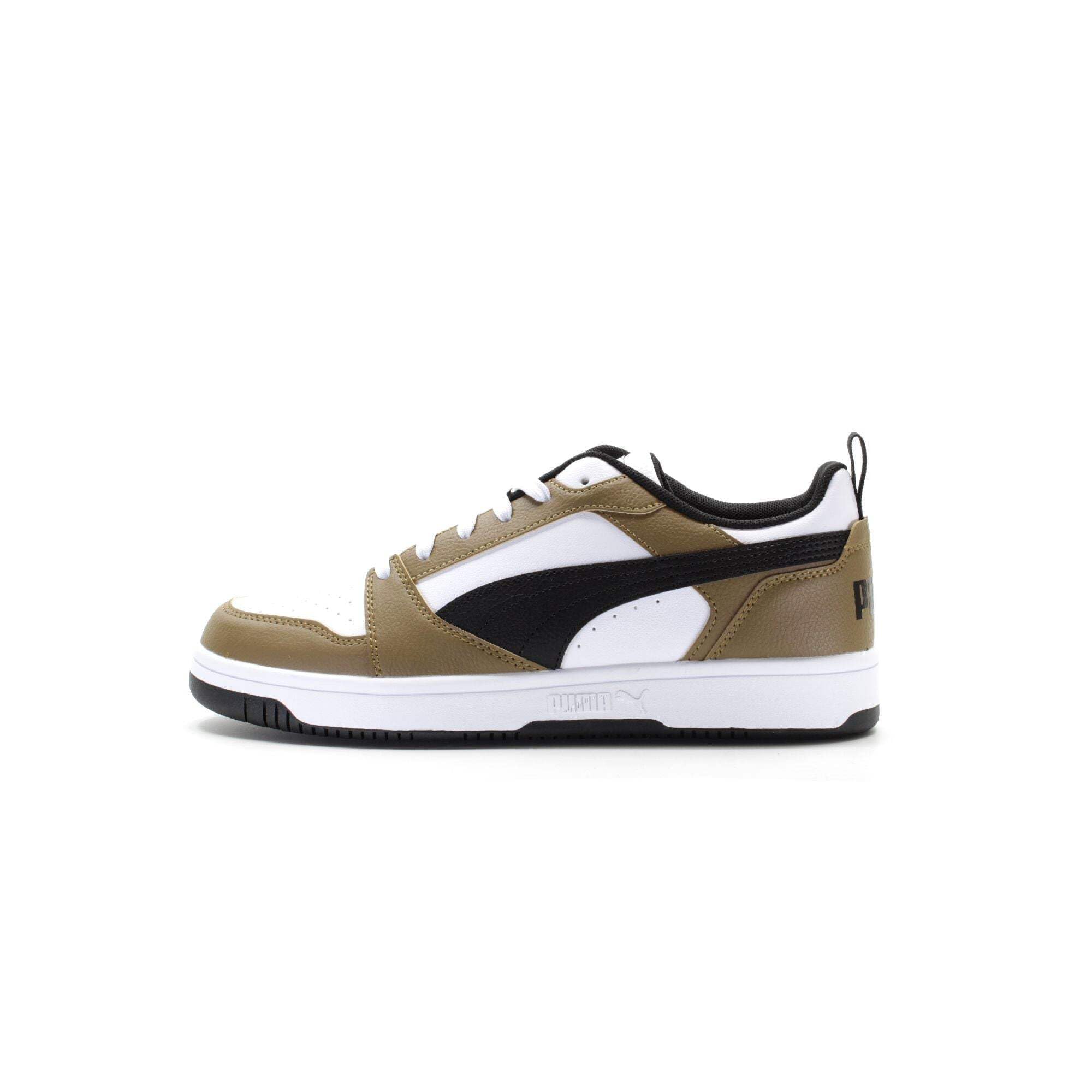 PUMA Rebound V6 Low Unisex Sneaker, Puma White Puma Black Chocolate Chip, 44.5 EU