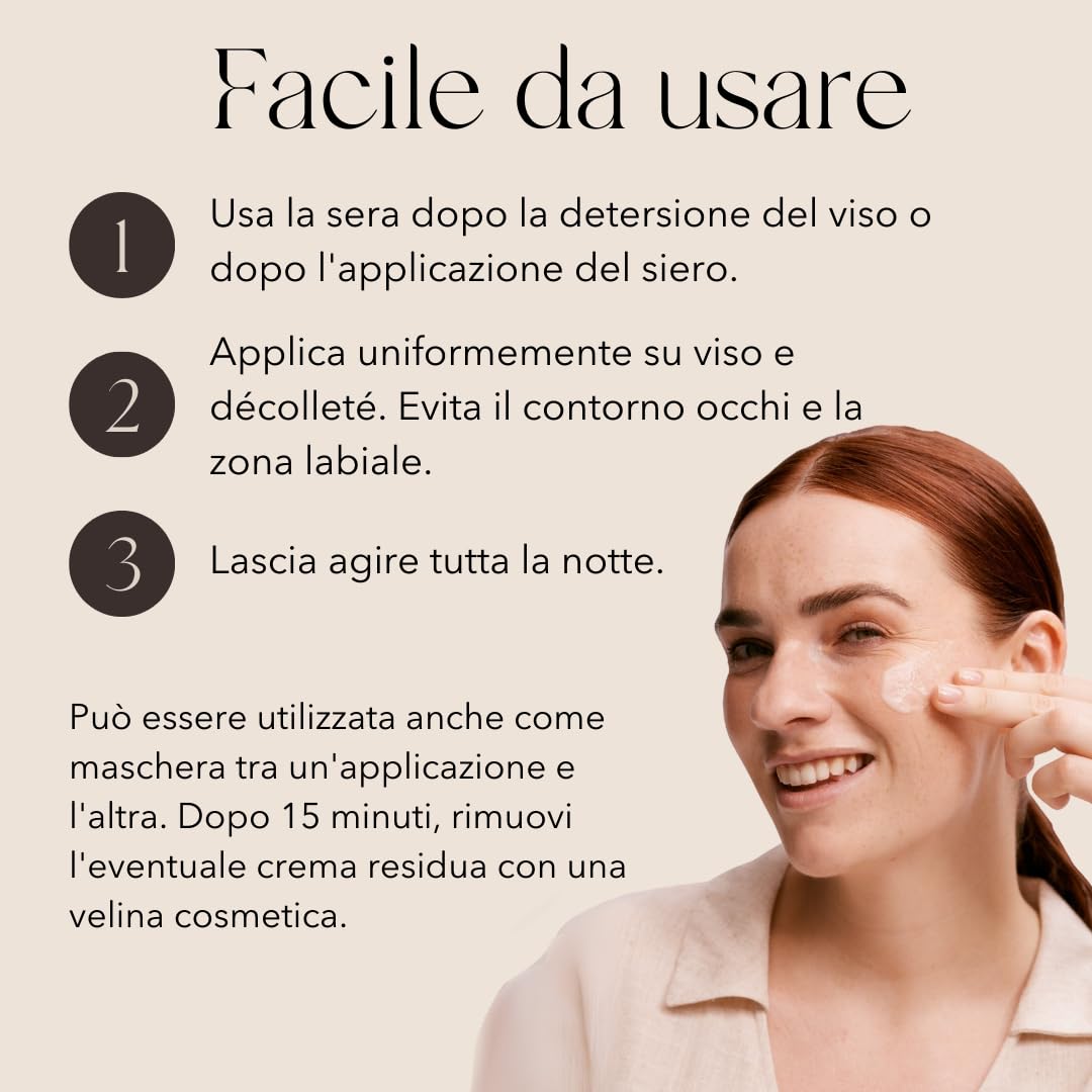 mellow NOIR Glow Mask 50ml | crema notte quotidiana | Riduce i pori visibili e gli arrossamenti | Per una pelle più liscia | Effetto immediato e percepibile | Vegano | Cosmesi naturale certificata