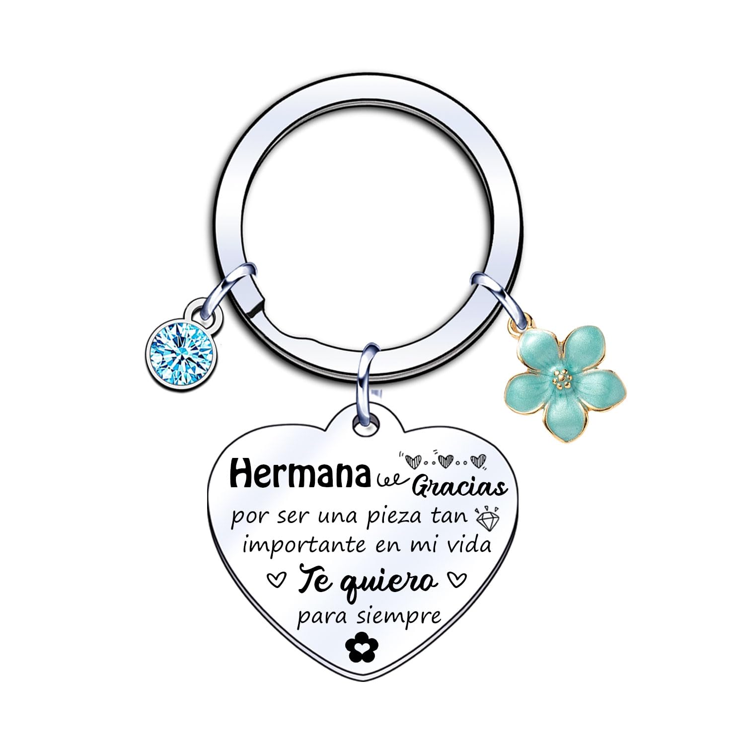 HULALA Llavero De Corazón A Juego Para Hermana Mayor, Hermana Pequeña, Regalo Para Hermana Mayor, Hermana Pequeña, Cumpleaños, Navidad De Hermana, Plata, Talla única
