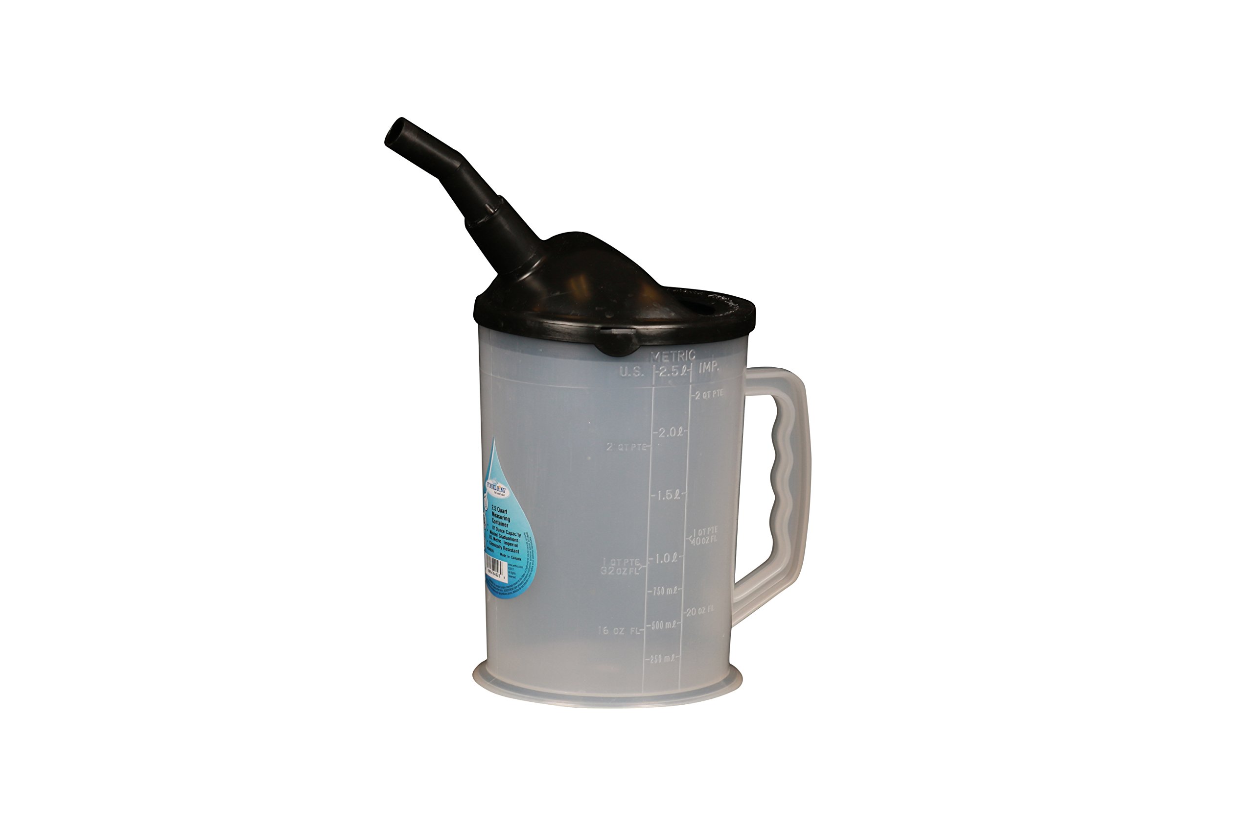 WirthCo 94026 Trichter King Messbehälter mit schwarzem Ausguss, 2,5 l Fassungsvermögen