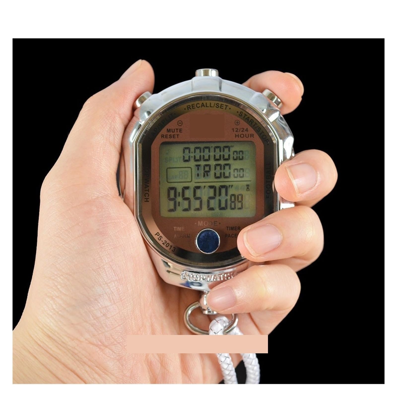 Chronomètre De Sport Numérique, Minuterie 1/1000 Secondes, Chronographe, Compteur D'entraînement LCD, Chronomètre De Sport Portable avec Bracelet