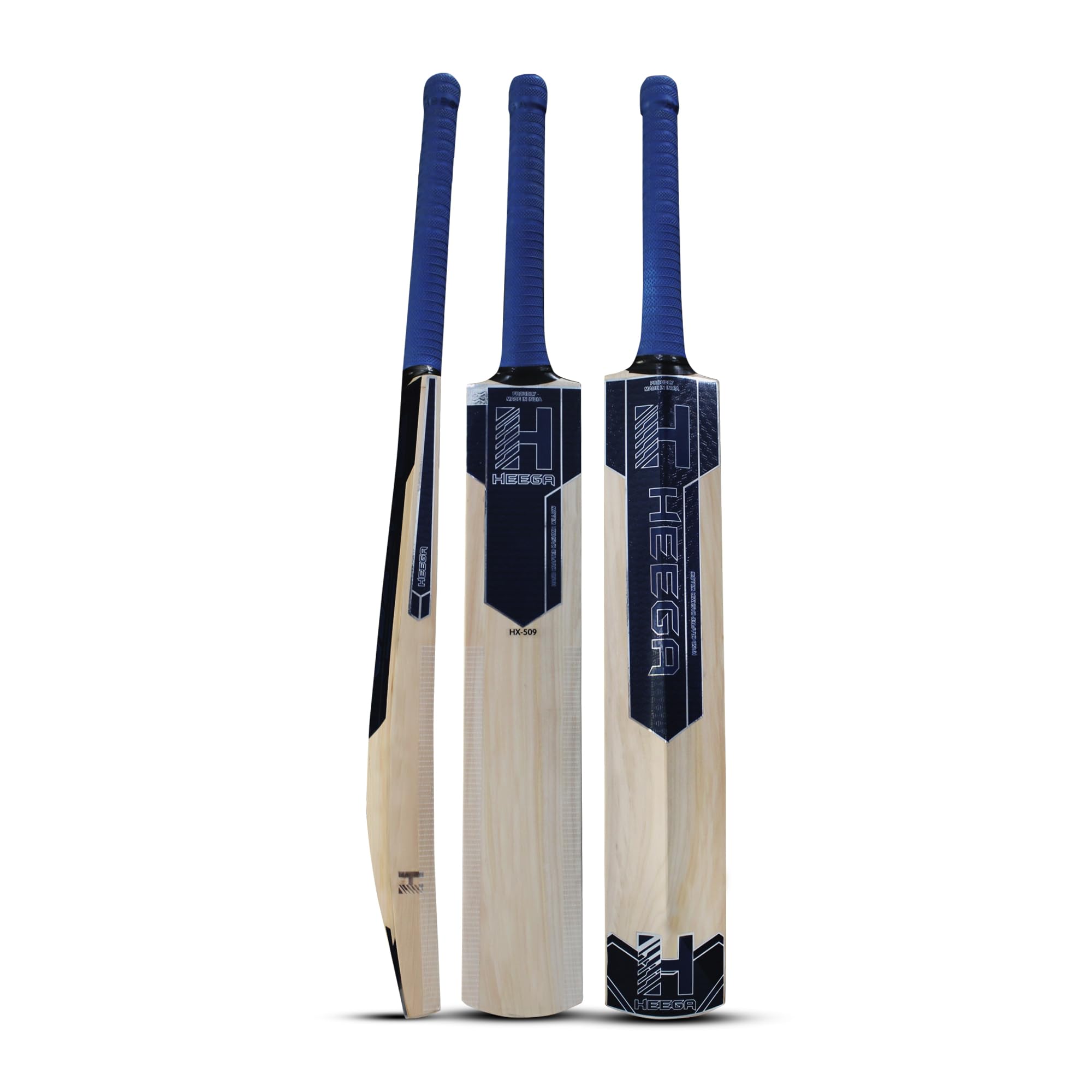 Heega HX-509 Kashmir Willow Cricket Bat | Grade 2 | Bat Cover | Leather Balls (Long Handle)