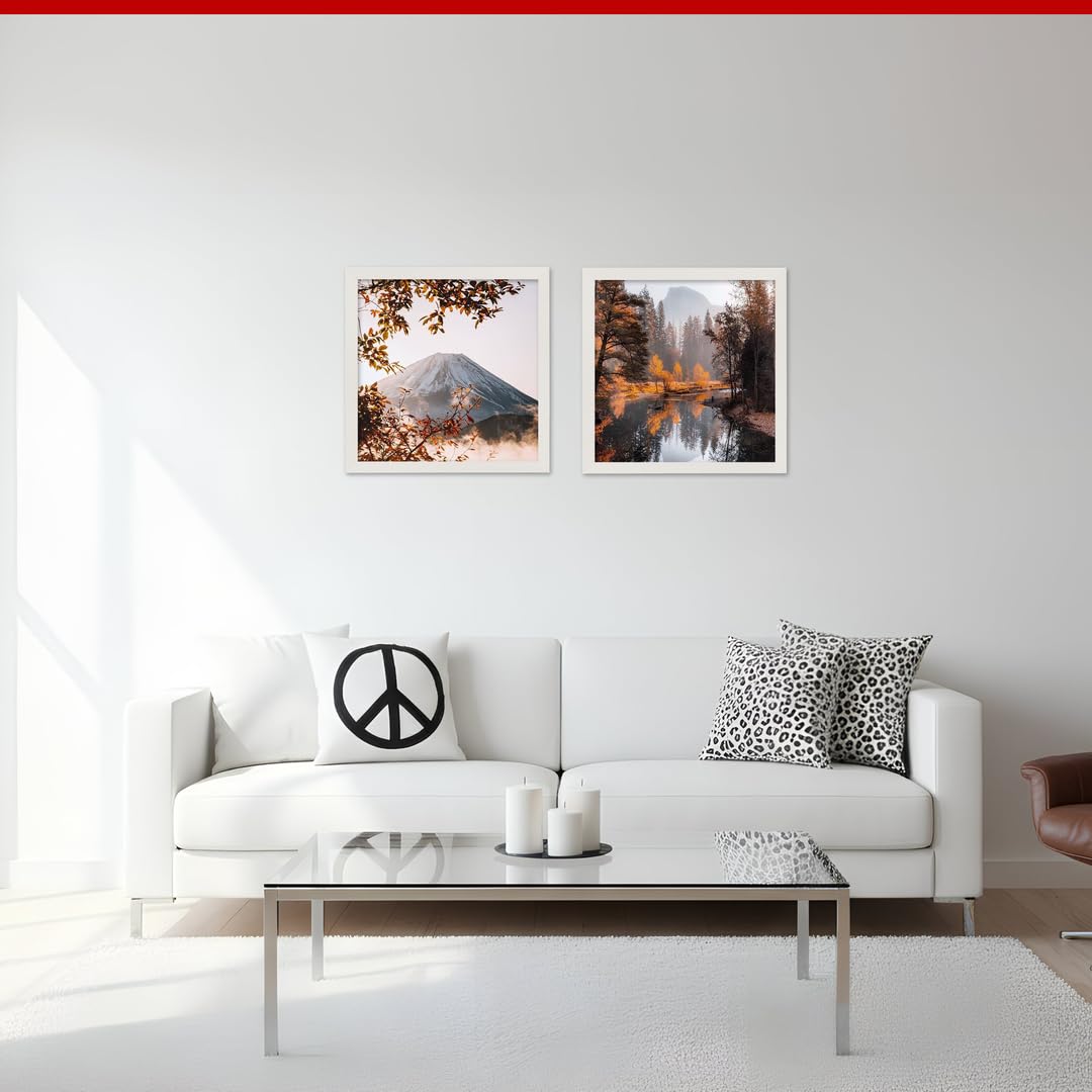 Alison Kingsgate Modern 40X40CM White Picture Frames- Engineered Wood Photo Frame with Shatterproof Perspex Front- Ideal for Posters Certificates & Artwork- Wall Mount or Tabletop Display - Image 7