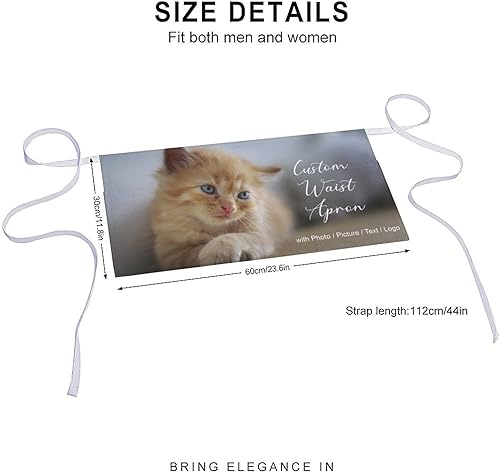Miniatura 2 de Delantal unisex con babero ajustable personalizado para hombres y mujeres, delantales de cocina personalizados para fotos, 33 x 28 pulgadas Delantal