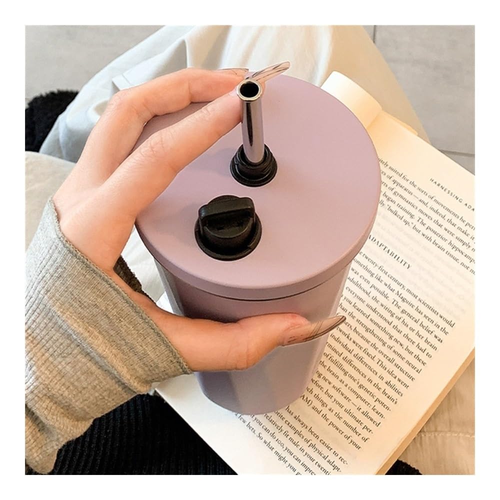 Tazza da caffè, 600ml 1pc Tazza da caffè Sottovuoto capacità Bottiglia in Acciaio Inossidabile Tazze Bottiglia d'Acqua Bottiglia isolata sotto Vuoto(Black)