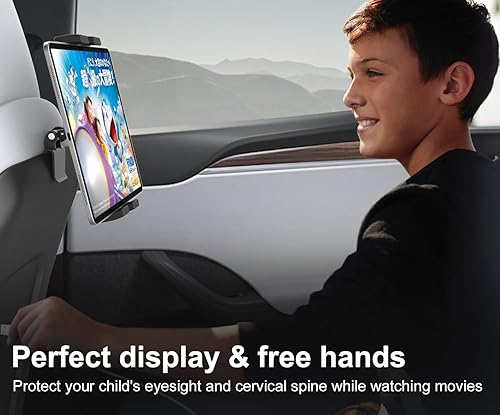 Miniatura 4 de GDZN Soporte para tableta para reposacabezas Tesla, 360 ajustable modelo 3Y, soporte para tableta de asiento trasero para niños, soporte para iPad