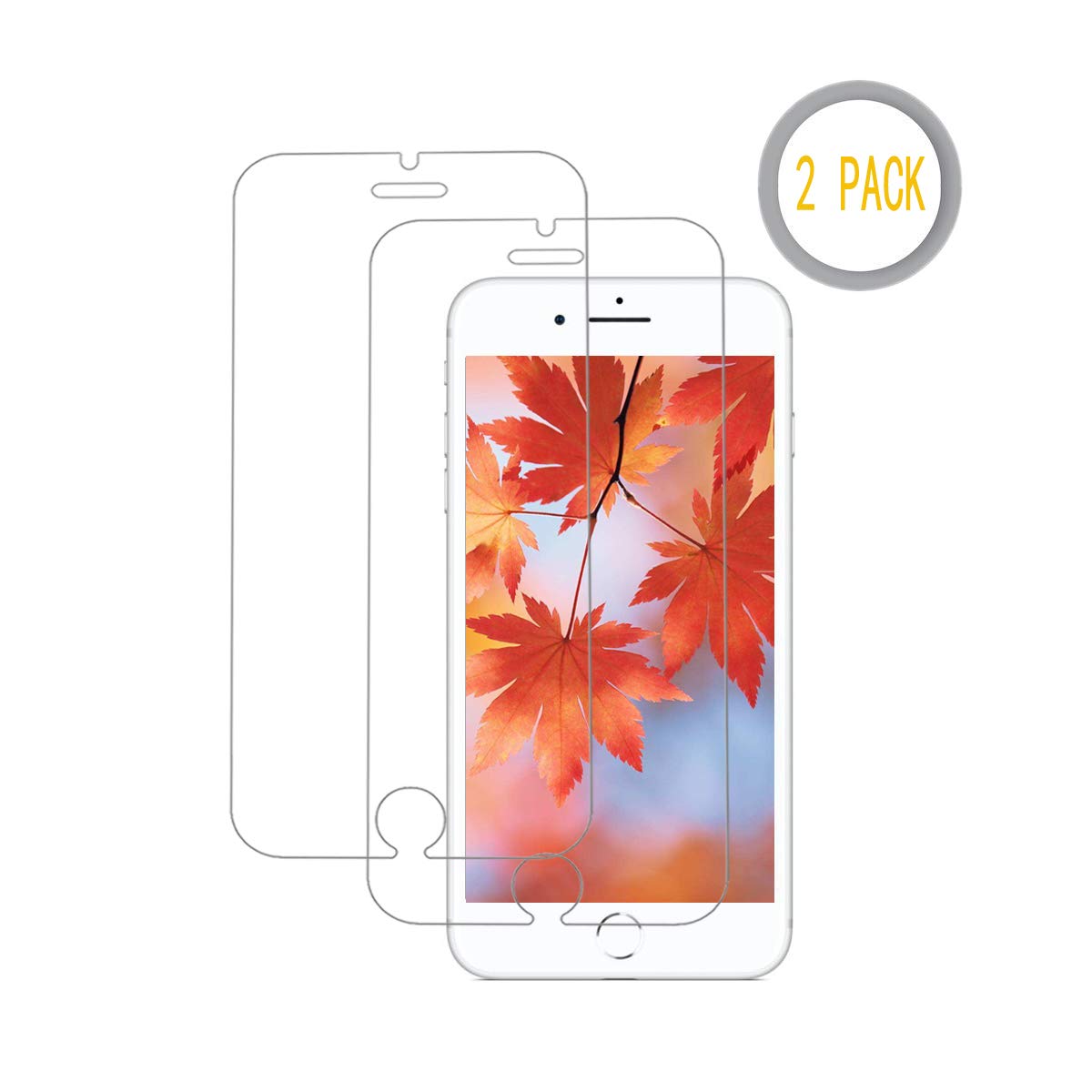 Screen Protector Compatible for iPhone 8 7 6 Plus [2-Pack] Touch Screen Accuracy,Bubble Free,Tempered Glass for iPhone 8 7 6 Plus [5.5 Inch]