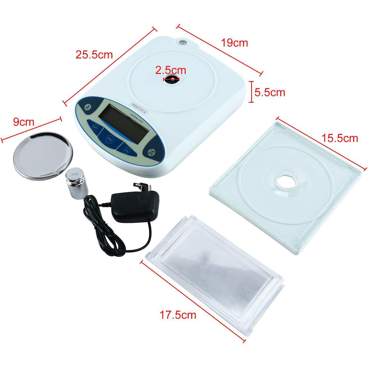 Kuchenna cyfrowa waga do pieczenia, elektroniczna waga do żywności, 100-500 g/0,01 g Precyzyjna waga laboratoryjna Analityczna waga laboratoryjna Wyświetlacz LCD Wagi przemysłowe z wagami liczącymi
