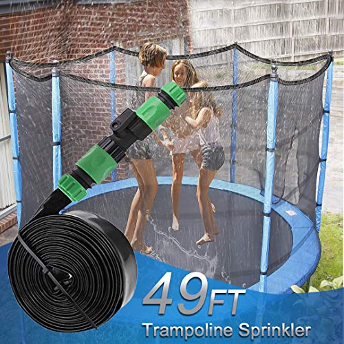 Trampoline Sprinkler,Outdoor Trampoline Waterpark Sprinkler Water Toys for Kids Backyard,Trampoline Accessories Sprinkler for Water Play,Games,and Summer Fun in Yards (49ft)