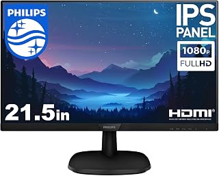 【整備済み品】PHILIPS 223V7QHAB/11 21.5インチ 液晶モニター フルHD（1920×1080）IPS 非光沢 HDMI/VGA スピーカー内蔵 狭額縁 VESA対応 LowBlueモード Flicker-Free(Ymer-Shop)