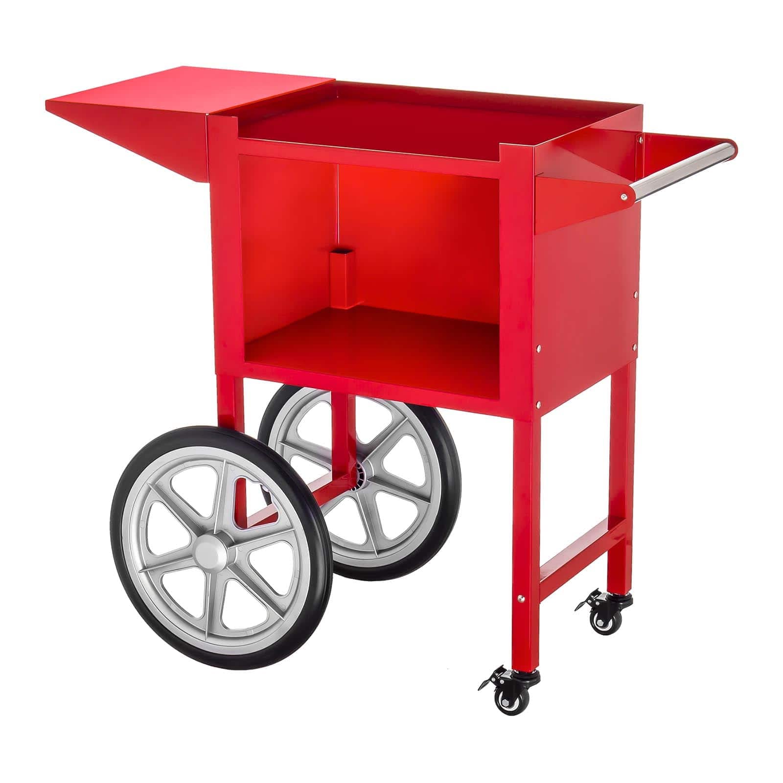 Royal Catering Machine à Popcorn (1.500W, rendement horaire 5 kg/h, 16 L/h, diamètre de la cuve 18 cm, récipient antiadhésif, rouge avec chariot) Design américain