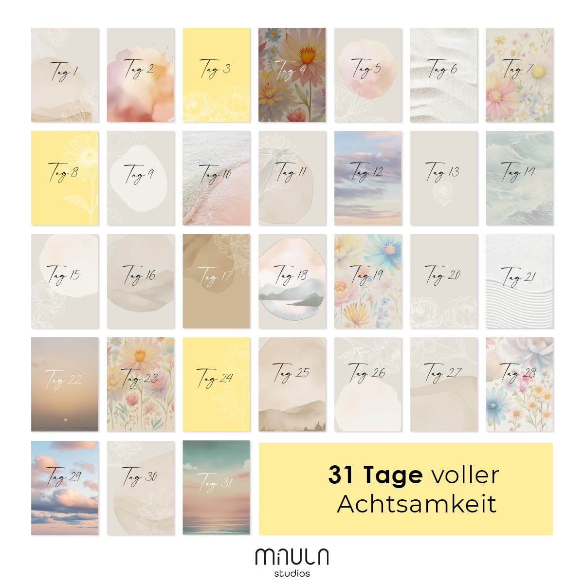 Adventskalender 2024 Donne 31 Achtsamkeitsübungen Frauen Achtsamkeit Motivation Tischkalender Milula