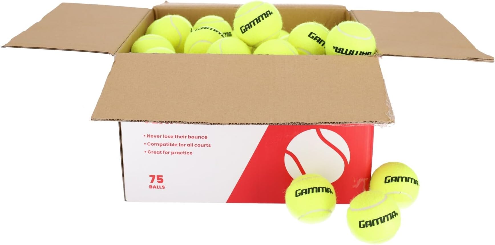 Sports Pressureless Tennis Balls Box - Ideal for Practice, Teaching, and Training with High-Visbility Felt - Indoor and Outdoor Court Play - 48 and 75 Pack Sizes