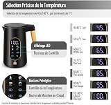 ForMe Bouilloire Electrique Inox 1,7L Contrôle de Température Réglable 40-100°C I LED Affichage de la Température I Fonction de Maintien au Chaud I Protection Anti-ébullition I Théière Sans BPA - 2