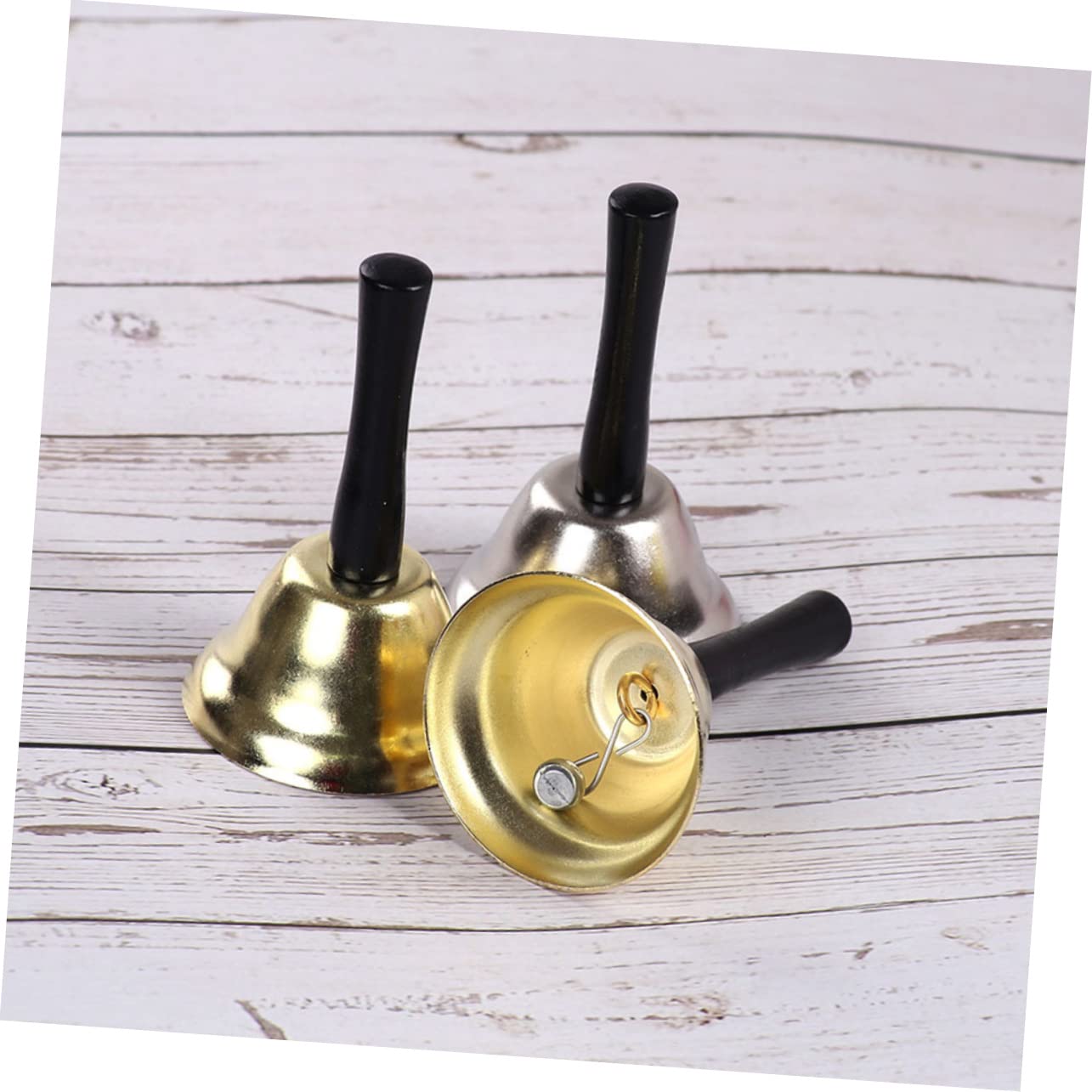 OFFSCH Extra Loud Hand Bell with Wooden Handle Metal Desk Bell for Classroom Christmas and Music Percussion Handheld Ringing Bell