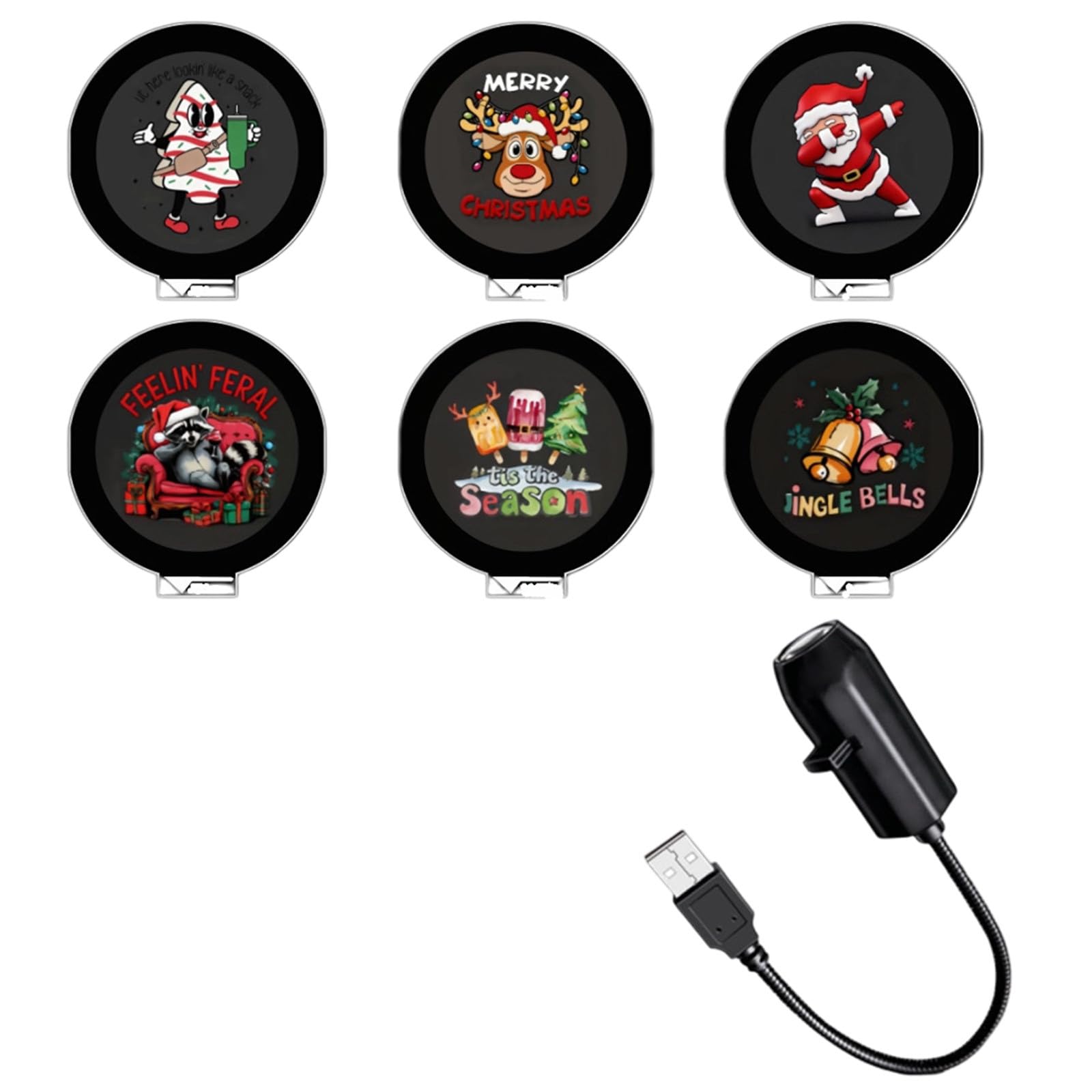 Plug and Play HD Christmas Projector, Christmas Projection Night (6Pc)