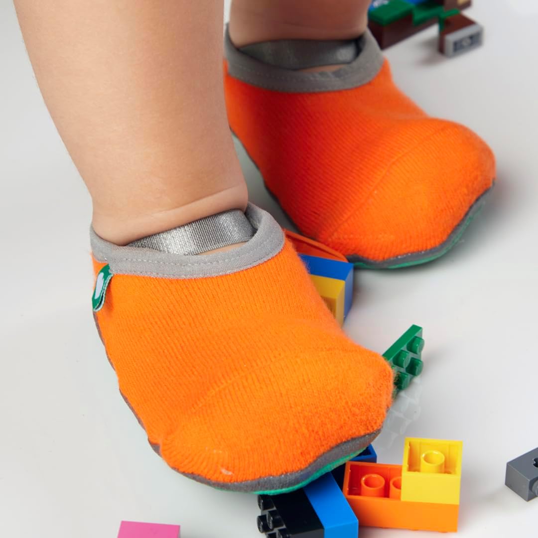 BabyShocks Full-Sole Grip Baby & Toddler Socks That Don’t Come Off – More Traction on Hardwood & Tile (4-Pack Value Set)