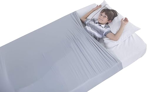 Miniatura 8 de Special Supplies Sábana sensorial de compresión para niños, alternativa a las mantas con peso, transpirable, elástica, fresca y cómoda, color gris
