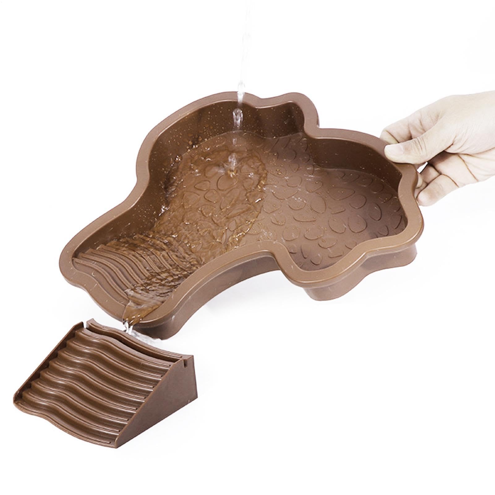 Piscine De Baignade pour Reptiles – ABS 13,78x11,22x1,69 Pouces | Bol De Bain À Plat D’Eau De Tortue | Piscine d'alimentation Et De Boisson pour Reptiles, Multi-Usage, Durable, pour Accessoires D'
