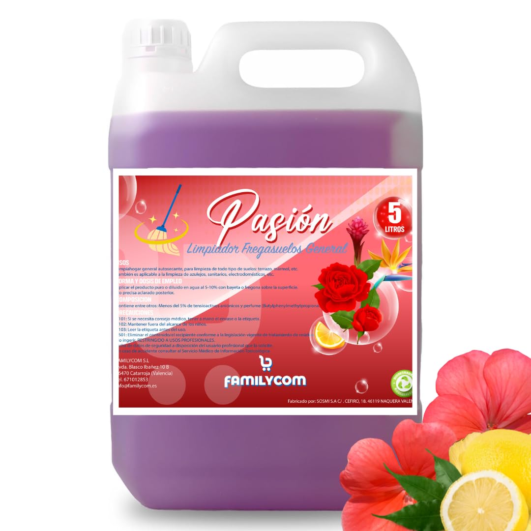 Fregasuelos Concentrado 5 Litros pH Neutro Aroma Flor de Lotto Brillo e Higiene