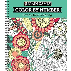 Brain Games – Color by Number: Stress-Free Coloring (Green) Spiral-bound – February 1, 2017