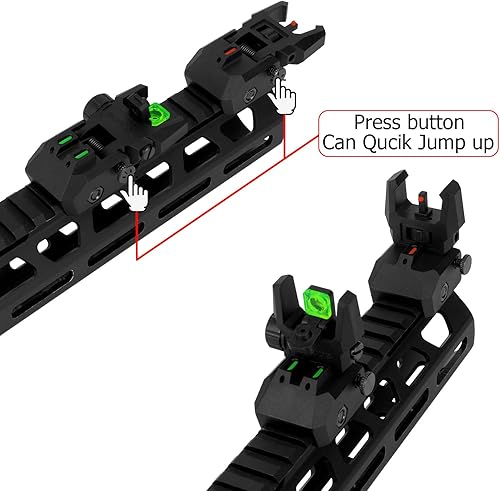 Miniatura 5 de con puntos verdes y rojos completos de polímero de fibra óptica miras de hierro miras delanteras y traseras