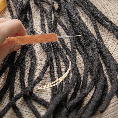 Agujas para rastas y trenzar cabello Operitacx con mango de madera 6