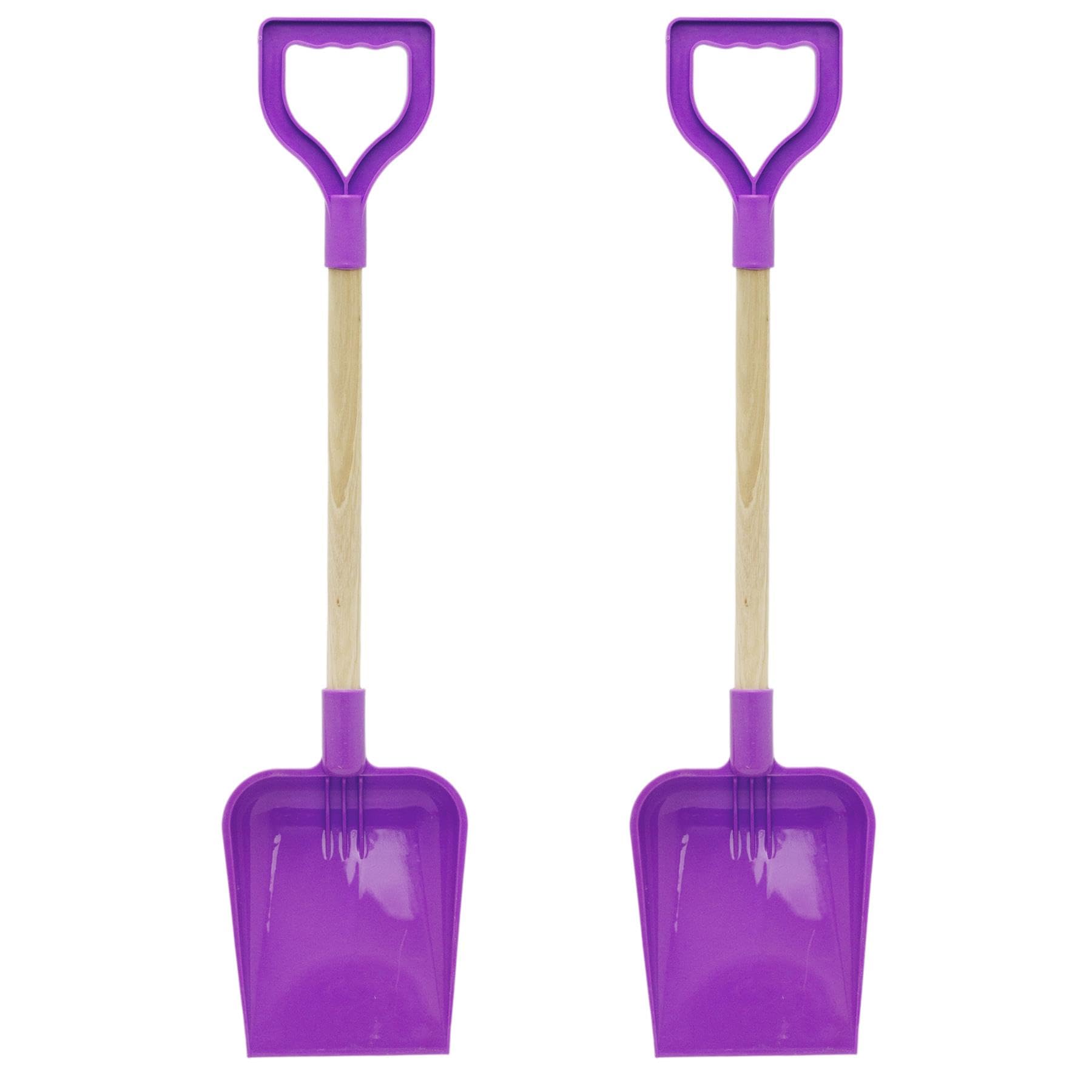 Pack of 2 22-Inch Square End Spade, Beach, Garden and Sandpit ~ Purple