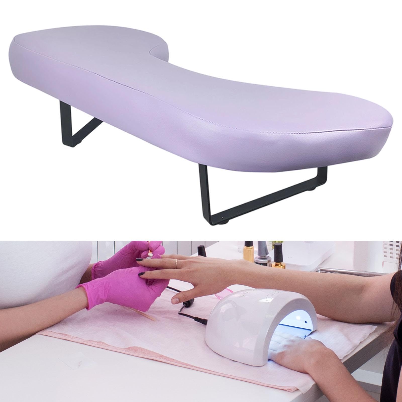 Harilla Cuscino per unghie a forma di U, poggiapiedi per manicure, poggiapiedi per unghie per professionisti, fai da te per la casa, Viola