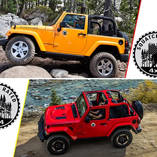 Image of Bigfoot Badge Rated Car Emblem, Squatch 4 x 4 Metal Automotive Badge 3D Metal Car Badges Emblems Round Decals Decals Stickers Compatible with Jeep Wrangler Vehicles Trucks