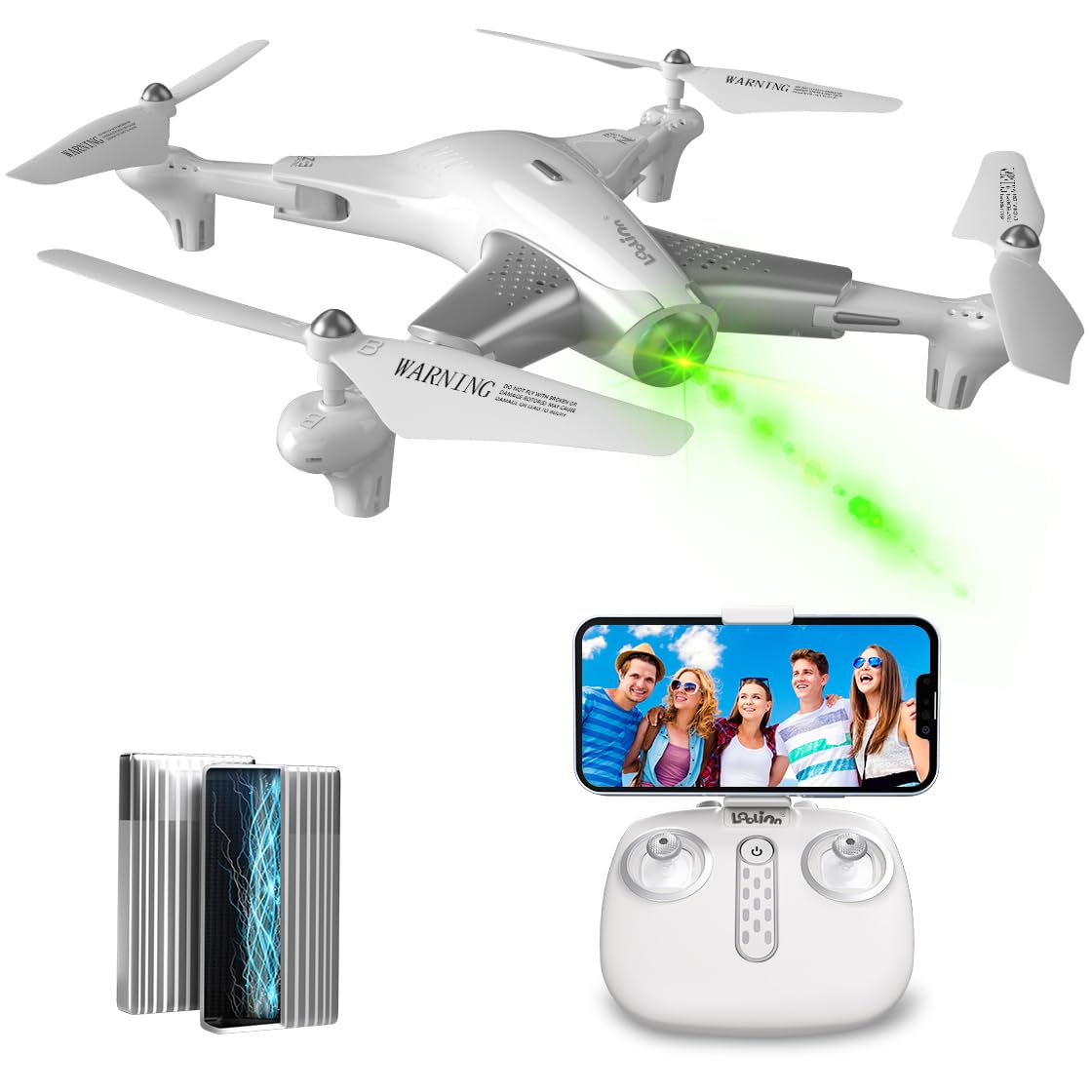 Loolinn | Dron con Tecnología de Posicionamiento de Flujo Óptico - 40 Minutos de Tiempo de Vuelo Largo/Vuelo Estable - Drones con Cámara Diseñado para Niños (Regalo de Nochebuena)
