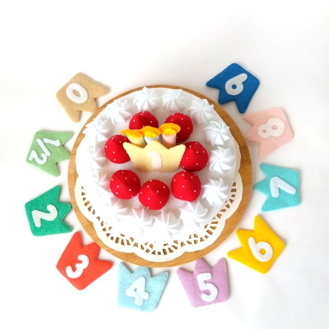 らんらん　フェルトおままごと　ままごと　バースデーケーキ　ホールケーキ Amazon.co.jp: フェルトままごと おままごと バースデーケーキ ホール
