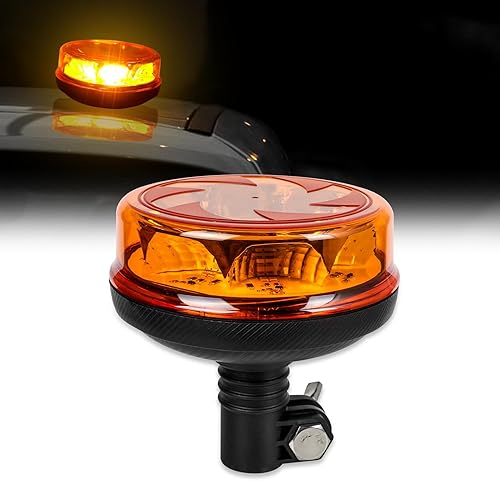 Miniatura 3 de Luces estroboscópicas de luz LED amarilla para camiones de 12 V 24 V, luz de baliza naranja, faro giratorio con 6 modos para coche, camión, UTV,