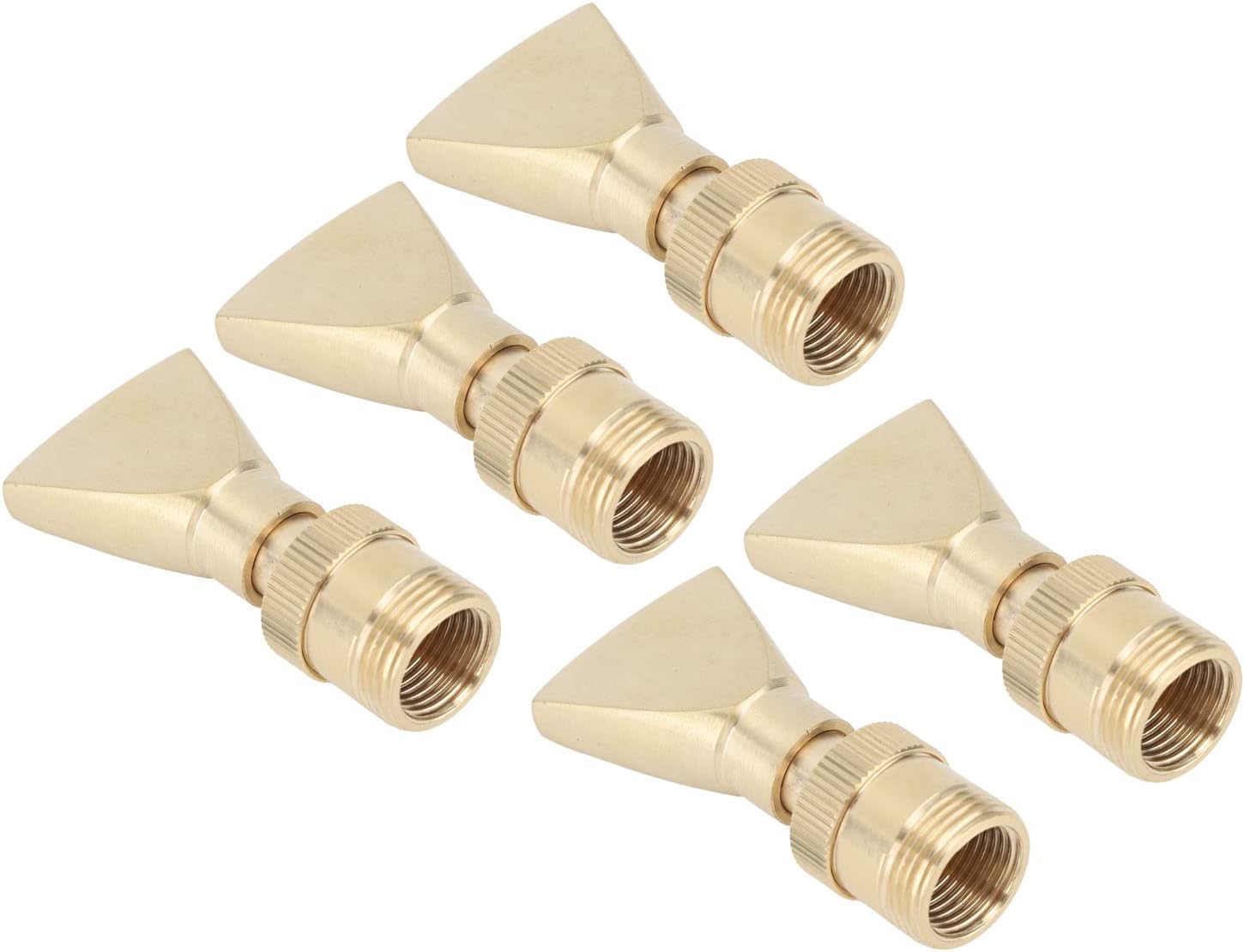 Brass Fountain Nozzles,Fan Shaped Water Fountain Nozzle, Exquisite Fountain Head Sprinkler Suitable for Garden Yard Mall Hotel Pond 5Pcs