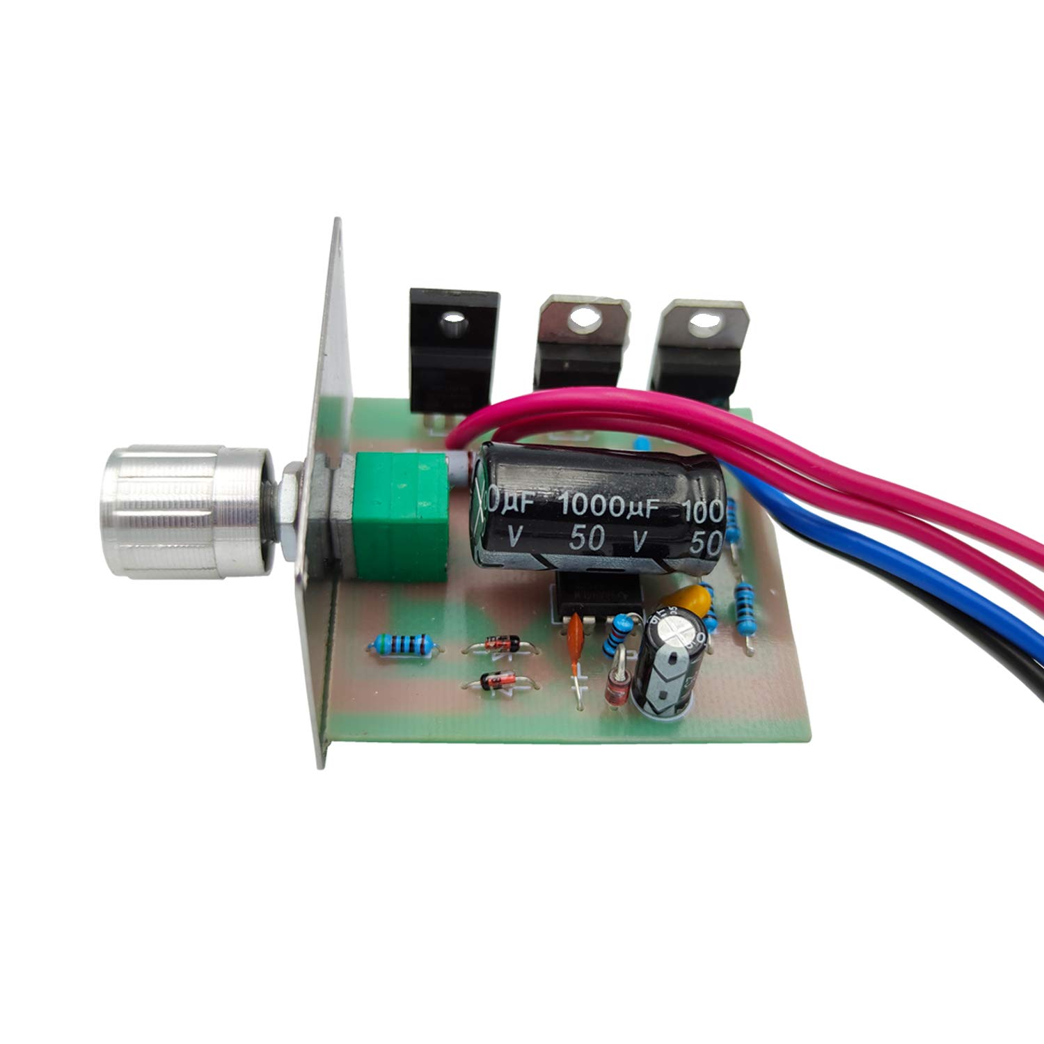 DC-Motor-Drehzahlregler, 12 V, 24 V, universeller elektronischer Drehzahlregler mit Metallgehäuse, Drehschalter für Auto, Lieferwagen, Heizungsspannungsregelung (2 Stück)